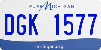 MI license plate DGK1577