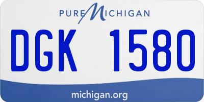 MI license plate DGK1580