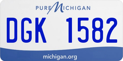 MI license plate DGK1582