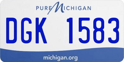 MI license plate DGK1583