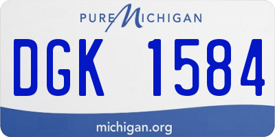 MI license plate DGK1584