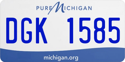 MI license plate DGK1585