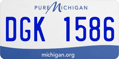 MI license plate DGK1586