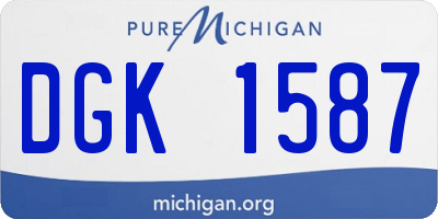 MI license plate DGK1587