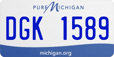 MI license plate DGK1589