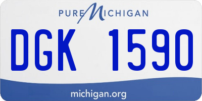 MI license plate DGK1590