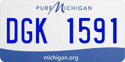 MI license plate DGK1591