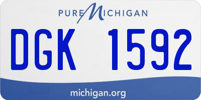 MI license plate DGK1592