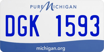 MI license plate DGK1593