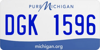 MI license plate DGK1596