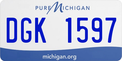 MI license plate DGK1597