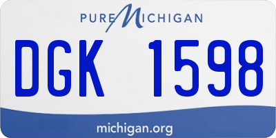 MI license plate DGK1598