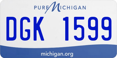 MI license plate DGK1599