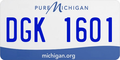 MI license plate DGK1601