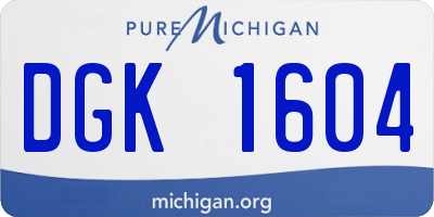MI license plate DGK1604