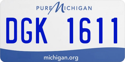 MI license plate DGK1611