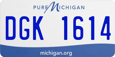 MI license plate DGK1614
