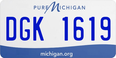 MI license plate DGK1619