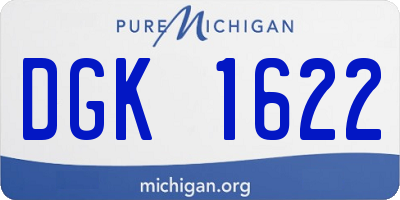 MI license plate DGK1622