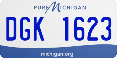 MI license plate DGK1623
