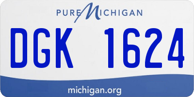 MI license plate DGK1624