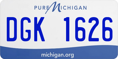MI license plate DGK1626