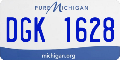 MI license plate DGK1628