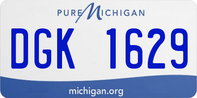 MI license plate DGK1629