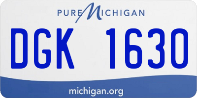 MI license plate DGK1630