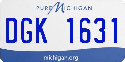MI license plate DGK1631