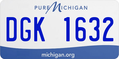 MI license plate DGK1632