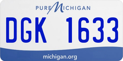 MI license plate DGK1633