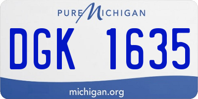 MI license plate DGK1635