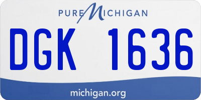 MI license plate DGK1636