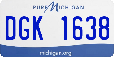 MI license plate DGK1638