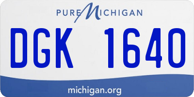 MI license plate DGK1640
