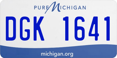 MI license plate DGK1641