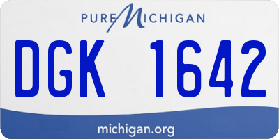 MI license plate DGK1642