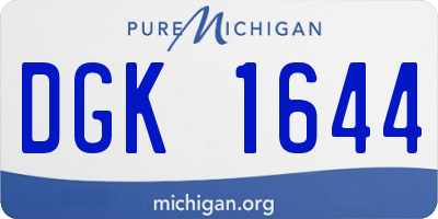MI license plate DGK1644