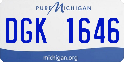 MI license plate DGK1646