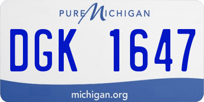MI license plate DGK1647