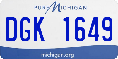 MI license plate DGK1649