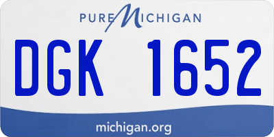 MI license plate DGK1652