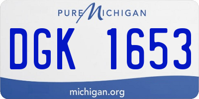 MI license plate DGK1653