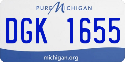 MI license plate DGK1655