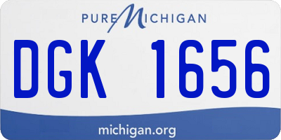 MI license plate DGK1656