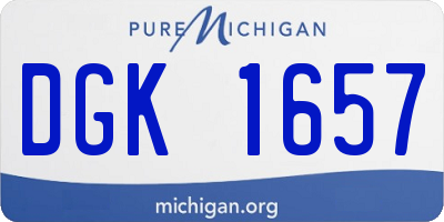 MI license plate DGK1657