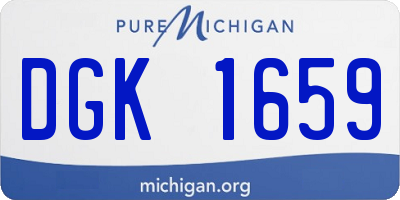 MI license plate DGK1659