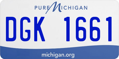 MI license plate DGK1661