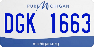 MI license plate DGK1663